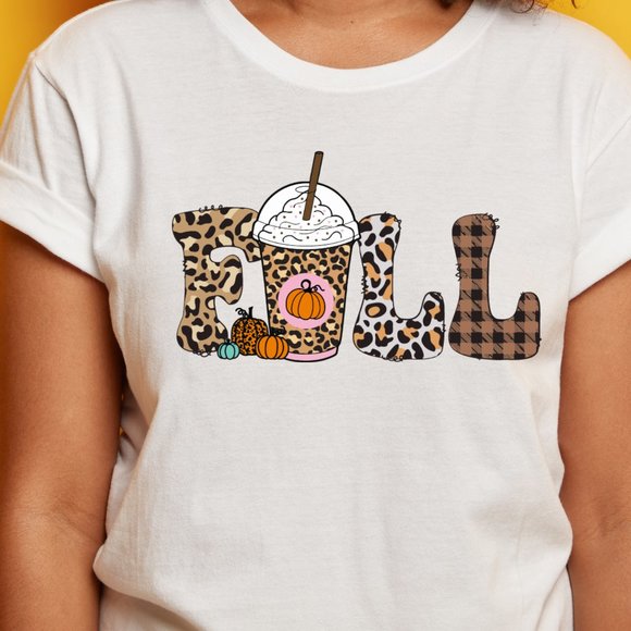 FALL Cup HTV Iron on Ready to Press Transfer Sheet Applique-SHIRT NOT INCLUDED - Picture 3 of 6